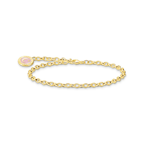 Charm bracelet with cold enamel gold plated