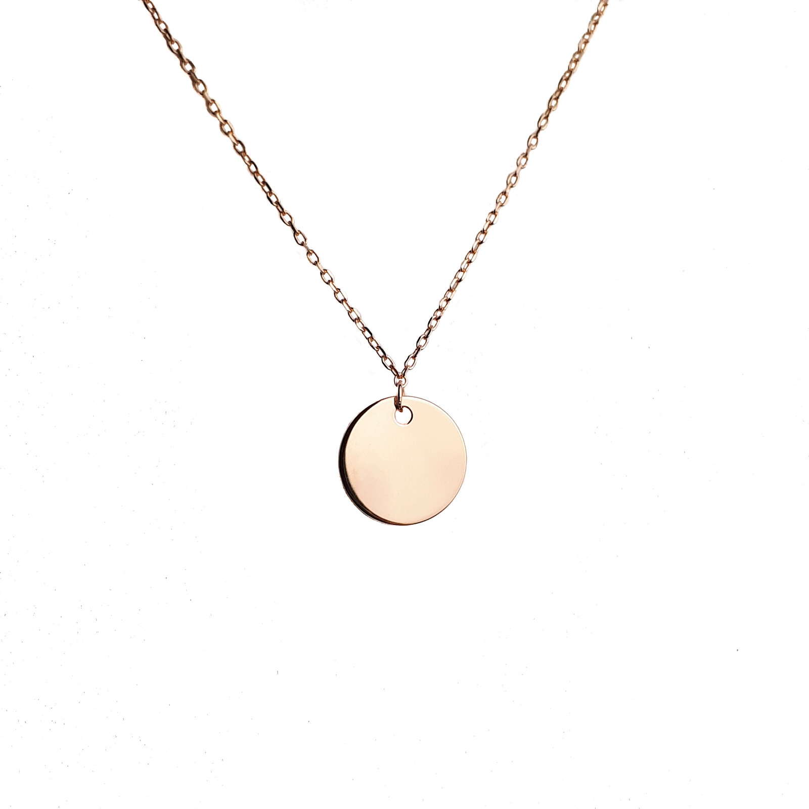 ROSE GOLD LARGE DISC NECKLACE