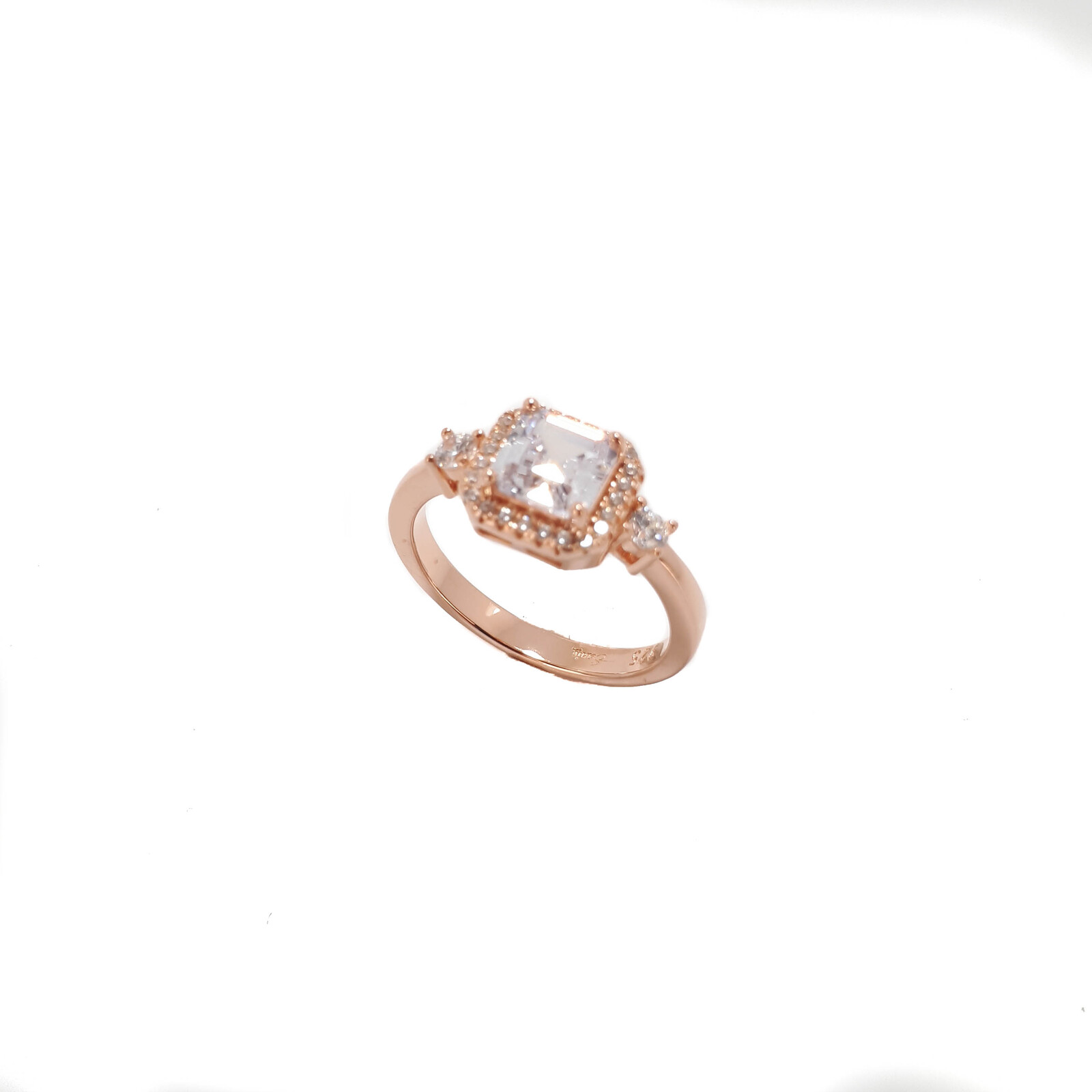 ROSE GOLD SQUARE CZ RING Santo Jewellery