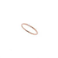 ROSE GOLD FINE BAND RING WITH CZS [SIZE: P]