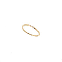YELLOW GOLD FINE BAND RING WITH CZS [SIZE: P]