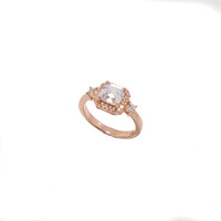 ROSE GOLD SQUARE CZ RING [Size: P]