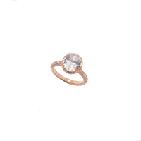 ROSE GOLD LARGE CZ OVAL RING [Size: R]