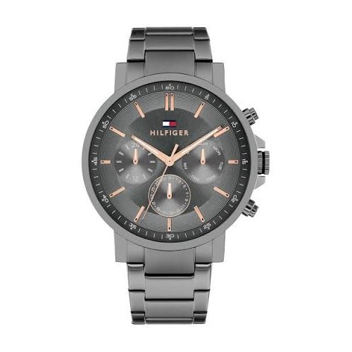 Tommy Hilfiger Grey Steel Dark Grey Dial Multi-function Men's Watch