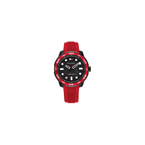 Tommy Hilfiger Red Silicone Black Dial Teens Watch
