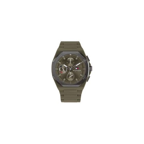 Tommy Hilfiger Silicone Green Dial Multi-function Men's Watch