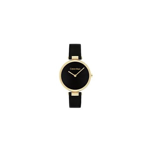 Calvin Klein Black Leather Women's Watch