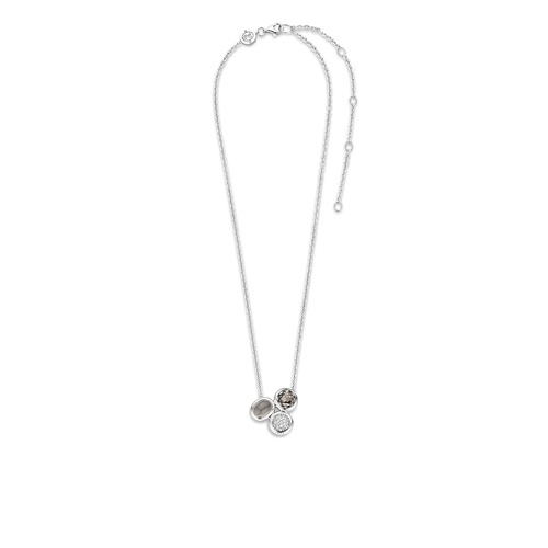 Sterling Silver Ti Sento synthetic, doublet-grey crystal and white cubic zirconia Pendant