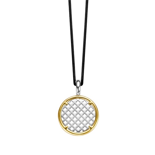 Sterling Silver Ti Sento Yellow Gold Ion Plate Vermeil Round Geometric Design Enhancer Pendant Only