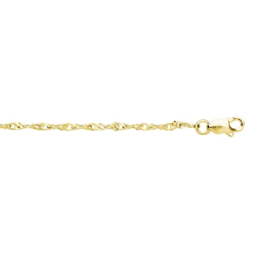 Indulge Sterling Silver Gold Plated fine Singapore twist link Anklet