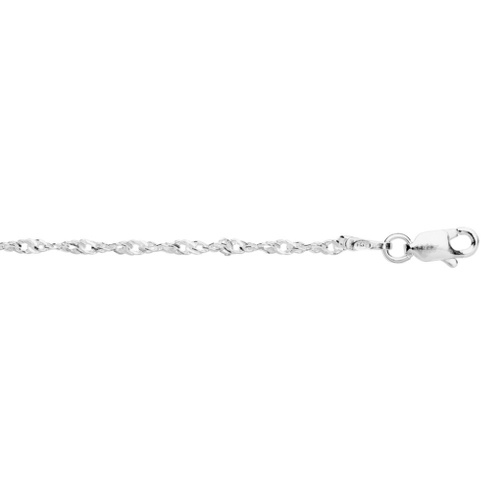 Indulge Sterling Silver fine Singapore twist link Anklet