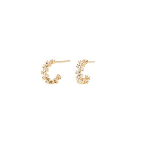 PDPAOLA S/SIL 18CT YG PLATED EVERGREEN LITTLE CROWN EARRINGS