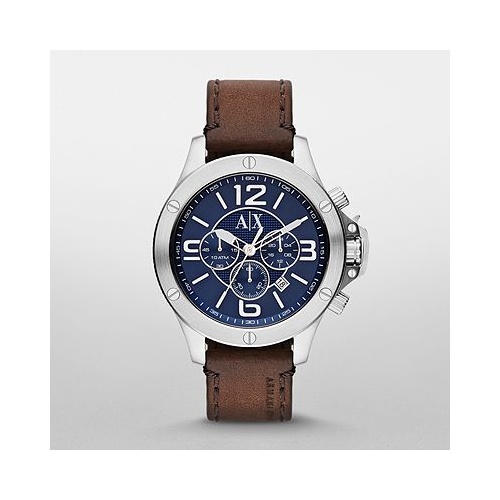 MENS ARMANI EXCHANGE WELLWORN S/STEEL DARK BROWN