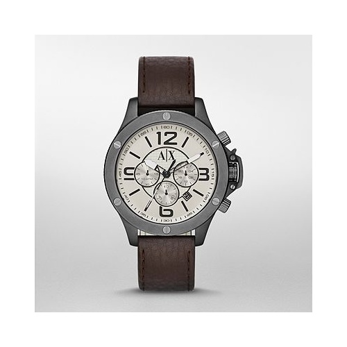 ARMANI EXCHANGE WELLWORN BROWN LEATHER CHRONOGRAPH
