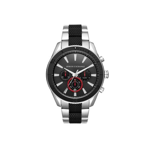 ARMANI EXCHANGE STAINLESS STEEL AND BLACK WATCH