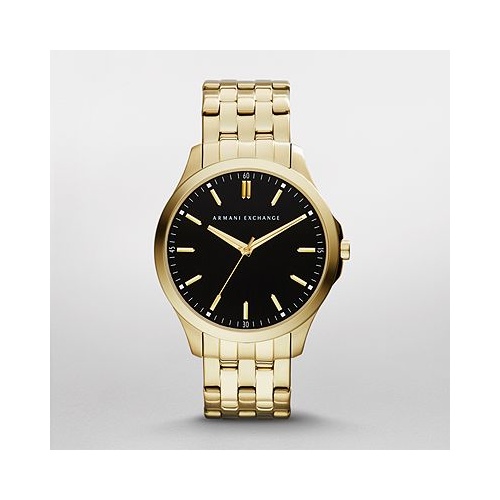 ARMANI EXCHANGE YELLOW GOLD HAMPTON WITH BLACK DIAL