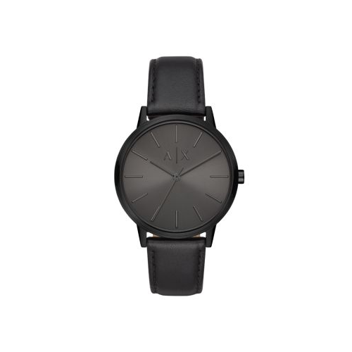 ARMANI EXCHANGE BLACK LEATHER CLASSIC WATCH