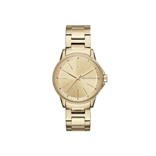 ARMANI EXCHANGE YELLOW GOLD ONE STAINLESS STEEL LADY BANKS WATCH
