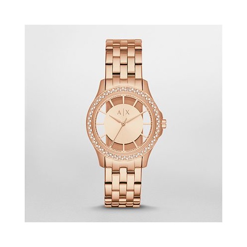 ARMANI EXCHANGE LADIES HAMPTON ROSE TONE S/STEEL WATCH AX5252