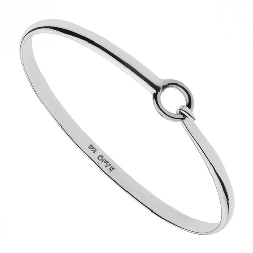 NAJO STERLING SILVER LOOP AND LATCH BANGLE