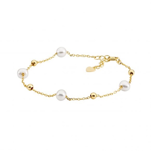 EllANI Sterling silver bracelet featuring freshwater pearls and gold plating.