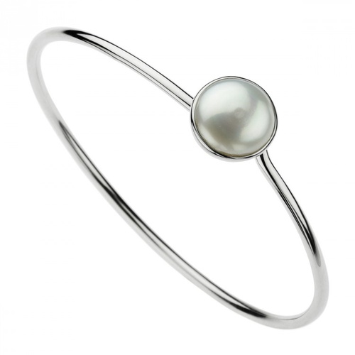 NAJO FRESHWATER PEARL STERLING SILVER TENSION BANGLE