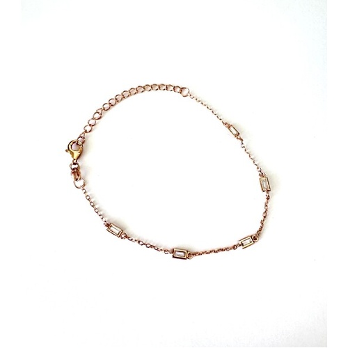 SANTO ROSE GOLD BRACELET WITH CLEAR RECTANGLE CZS