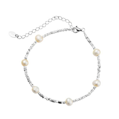 Indulge Sterling silver fresh water pearl and bead bracelet
