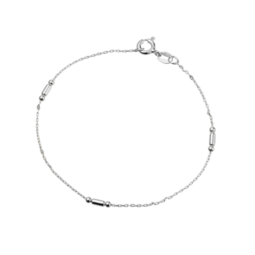 Indulge Sterling silver bracelet with cylinder and ball detail