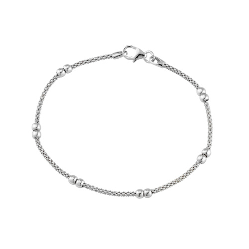 Indulge Sterling silver popcorn style chain & ball bracelet