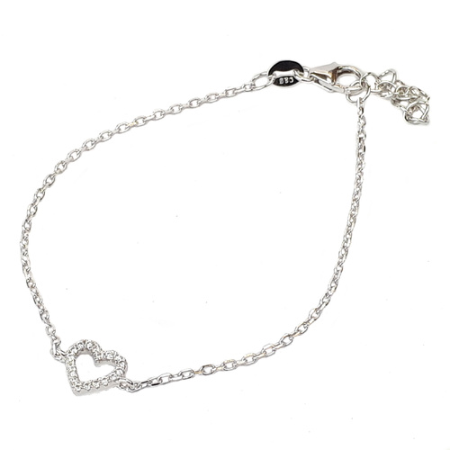 SANTO STERLING SILVER CZ OPEN HEART BRACELET