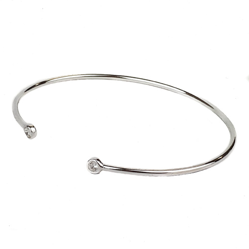 STERLING SILVER CZ OPEN BANGLE