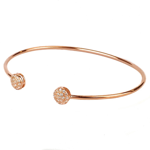 ROSE GOLD PAVE CZ OPEN BANGLE