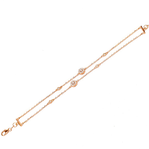 ROSE GOLD DOUBLE STRAND CZ BRACELET