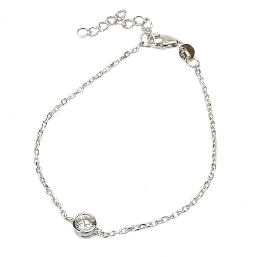 SANTO STERLING SILVER SINGLE CZ BRACELET