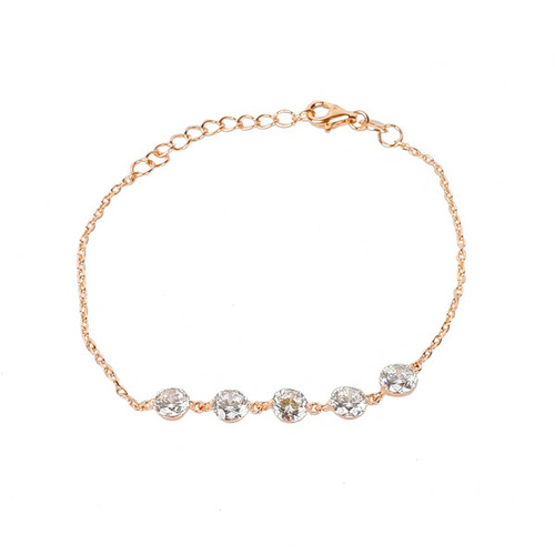 ROSE GOLD 5 CZ BRACELET