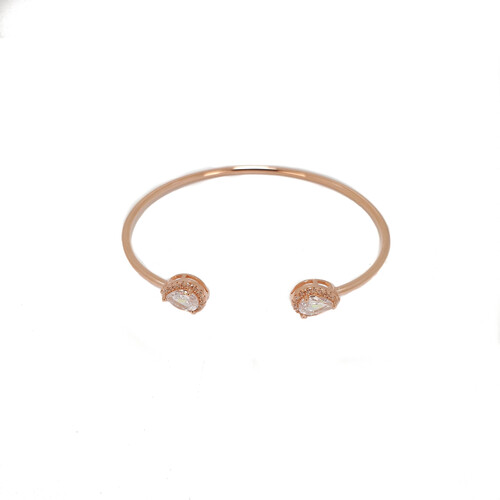 SANTO ROSE GOLD OPEN CZ TEARDROP BANGLE