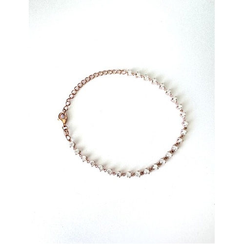 SANTO ROSE GOLD PLATED STERLING SILVER CZ CHAIN BRACELET