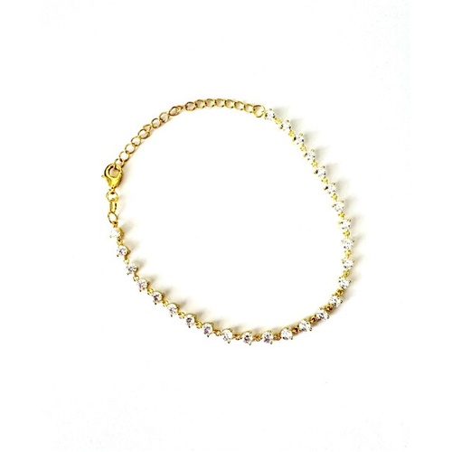 SANTO YELLOW GOLD PLATED STERLING SILVER CZ CHAIN BRACELET