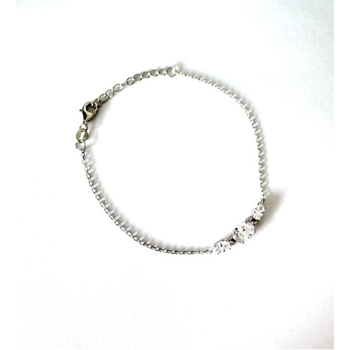 SANTO STERLING SILVER 3 X OVAL CZ BRACELET
