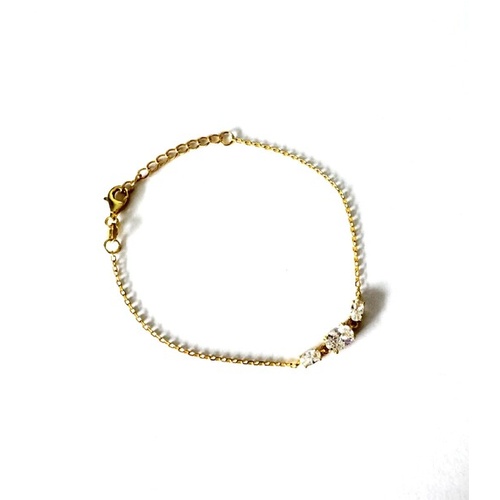 SANTO YELLOW GOLD PLATED S/SIL 3 X OVAL CZ BRACELET