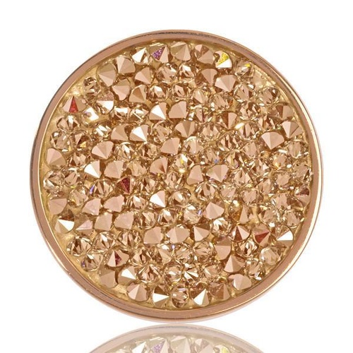 NIKKI LISSONI YELLOW ROCK CRYSTAL GOLD PLATED COIN 33mm