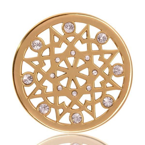 NIKKI LISSONI SIXTEEN DIAMANTES GOLD PLATED COIN 33mm