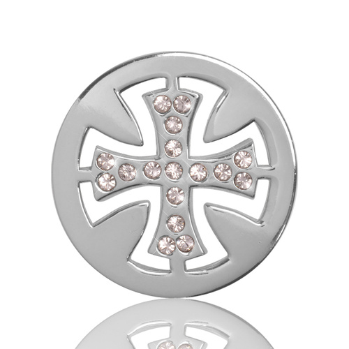 NIKKI LISSONI CELTIC CROSS SILVER COIN 23mm