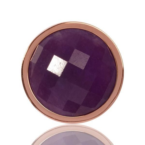 NIKKI LISSONI LAVENDER QUARTZ ROSE GOLD PLATED COIN 23mm