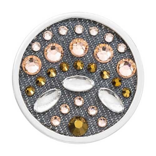 NIKKI LISSONI DENIM SUNRISE SILVER PLATED COIN 33mm