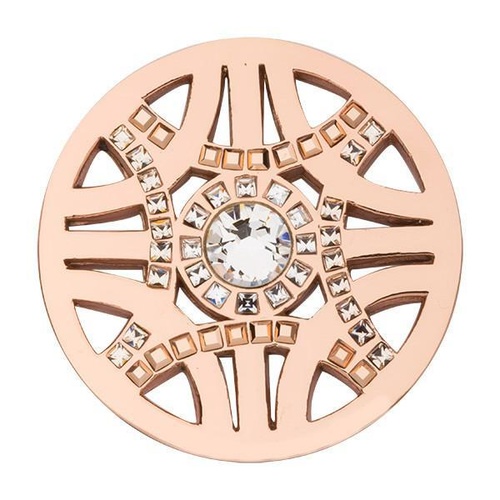 NIKKI LISSONI ROYAL CHIC SWAROVSKI ROSEGOLD PLATED COIN 33MM