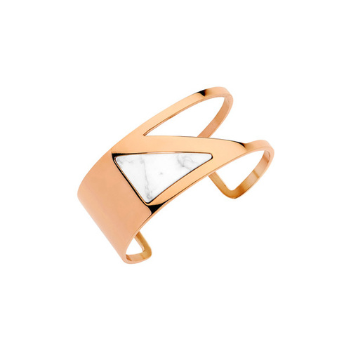 PASTICHE ROSE GOLD PLATED STAINLESS STEEL BREAKING DAWN CUFF WITH HOWLITE