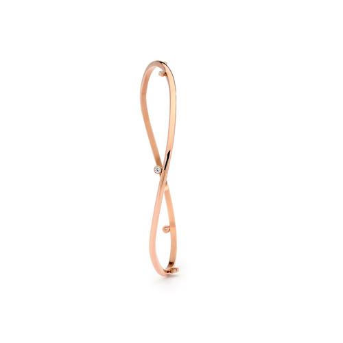 PASTICHE ROSE GOLD PLATED STAINLESS STEEL CZ CLARITY BANGLE