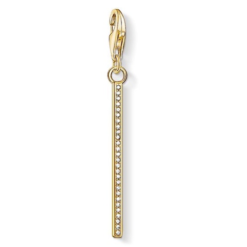 THOMAS SABO CHARM CLUB CUBIC ZIRCONIA BAR YELLOW GOLD PLATED